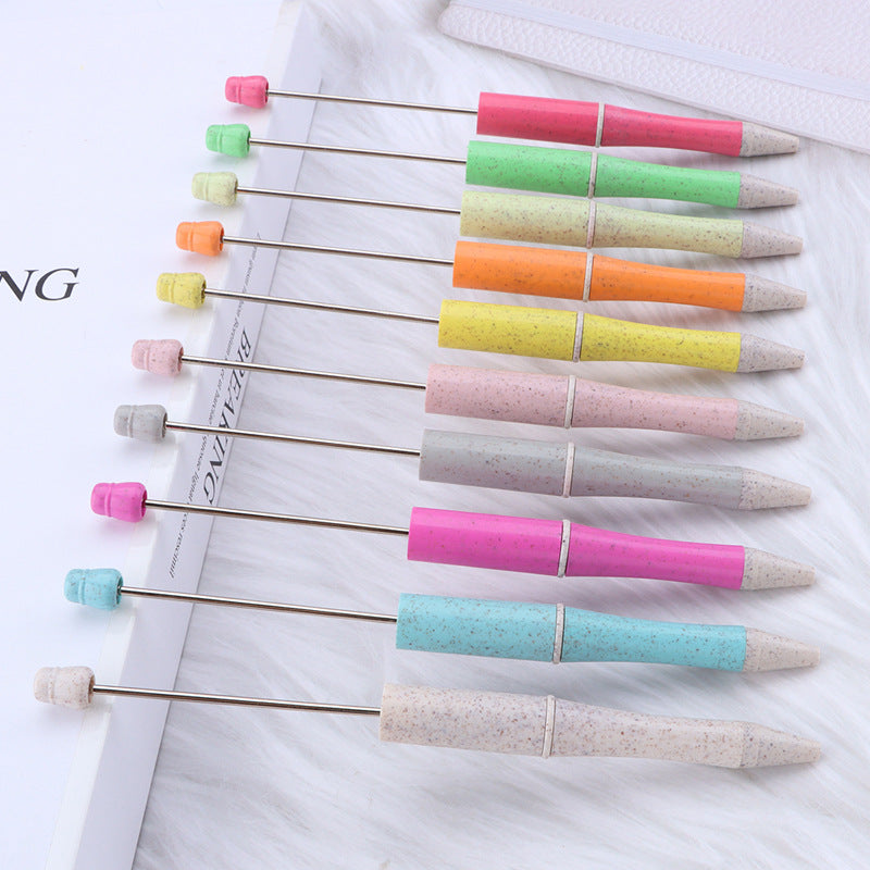 Wholesale Beadable Pen Environmentally Friendly Wheat Straw Material DIY Beadable Pens